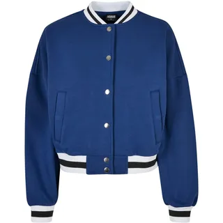 Collegejacke URBAN CLASSICS "Urban Classics Damen Ladies Oversized College Sweat Jacket" Gr. XXL, blau (spaceblue) Damen Jacken Übergangsjacken