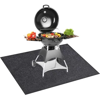 Grillmatte Bodenschutz Feuerfeste Unterlage Faltbare Grillschutzmatte, Schutzmatte Unter Grill Grillteppich Bodenschutzmatte 91 * 127cm, Feuerschutzmatte Grillmatten für Outdoor BBQ, Rasen