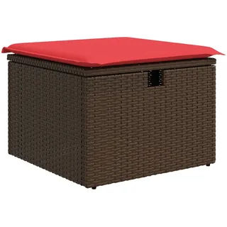 vidaXL Gartenhocker mit Kissen 55 x 55 x 37 cm braun