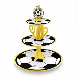 PartyPal Tortenständer 41cm Fußball-Cupcake-Ständer - Ideal für Partys! gelb