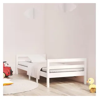 vidaXL Massivholzbett 90 x 200 cm Weiß