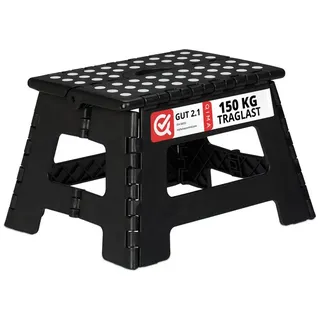 Relaxdays Klapphocker faltbar M  Weiß/Schwarz