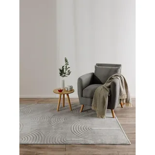 benuta Claire Kurzflorteppich 140 x 200 cm Grau