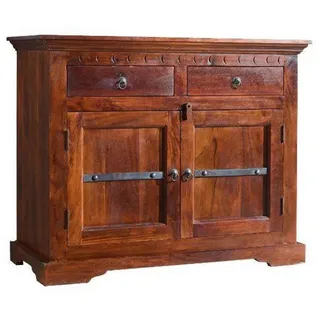 Massivmoebel24 Kommode Akazie 107 x 88 x 50 cm Dunkelbraun