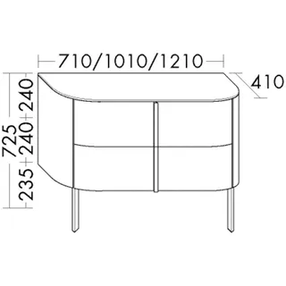 Burgbad Unterschrank Lavo 2.0 725x1010x415 Tectona Dekor Zimt, SGCM101F5055 SGCM101F5055