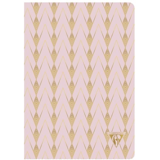 Clairefontaine 193106C Notizbuch Neo Deco Frühlings Sommer Kollektion, mit Fadenbindung, 14,8 x 21cm, 48 Blatt, liniert, 90g, elfenbeinfarbiges Papier, 1 Stück, Rosa Perlmutt / Zenith