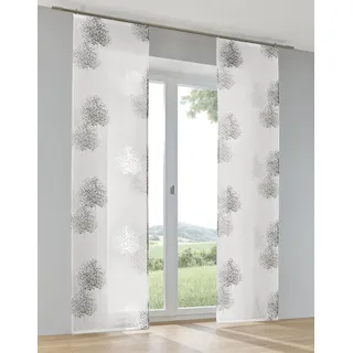 Kutti Schiebegardine Schiebevorhang Raumtrenner Bellinda anthrazit B:60cm H:145cm, Baumwolle, Polyester, Gardinen,