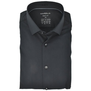 MARVELIS Businesshemd Easy To Wear Hemd - Body Fit - Langarm - Einfarbig - Anthrazit 4-Wege-Stretch grau 39