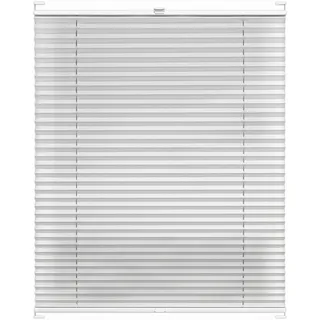 Rettika Plissee mit Bohren, Breite: 75 cm, Höhe: 230 cm, Weiß, Fensterrollo Sonnenschutz, Plisseerollo innen, Rollo für Fenster mit Bohren