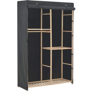 vidaXL Kleiderschrank Stoffschrank Garderobenschrank Garderobe Schrank Schlafzimmerschrank Wohnzimmer Schlafzimmer Grau 110x40x170 cm Stoff 3 Stufig