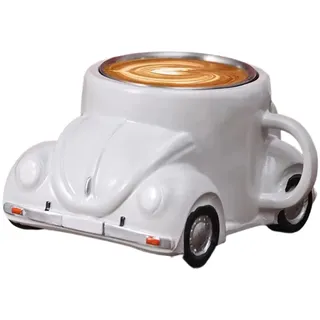 Uxsjakjsd Lustige Kaffeetasse in Form Eines Autos, Modische Kaffeetasse, Teetasse in Form Eines Auto für Autofans, Handgefertigt, in Käferform, C