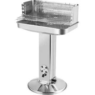 TLGREEN Standgrill Säulengrill aus Edelstahl, Holzkohlegrill