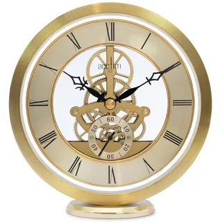 Acctim Millendon 37028 Kaminuhr, rund, Skelett, goldfarben
