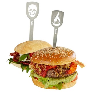 GEFU Hamburger-Spieße Torro Totenkopf + Flamme