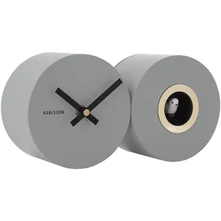 Karlsson KA5789GY Wanduhr Duo Kuckuck, Mausgrau