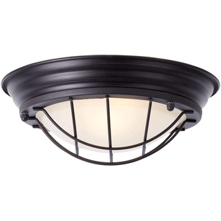 BRILLIANT Lampe Typhoon Wand- und Deckenleuchte 29cm schwarz | 1x A60, E27, 30W, geeignet für Normallampen (nicht enthalten) | Skala A++ bis E | Für LED-Leuchtmittel geeignet