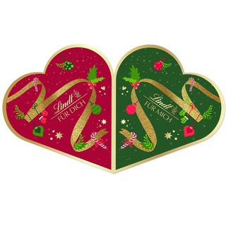 Lindt Schokolade Pärchen Adventskalender 2023 | 2 x 252 g | Herzförmiger doppelter Adventskalender mit je 24 süßen Überraschungen | Weihnachtszeit | Schokoladen-Geschenk