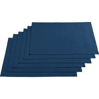 REDBEST Platzset Tischset "Seattle" 6er-Pack, Baumwolle Uni blau