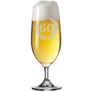 LUXENTU 60. Jubiläum Biertulpe Pilsglas mit Gravur Gläser