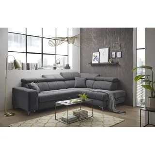 Sofa.de Ecksofa Chenille 4-Sitzer Grau