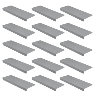 15er Set StickandShine Stufenmatte in grau eckig für Treppenstufen, Treppenstufenmatte zum aufkleben