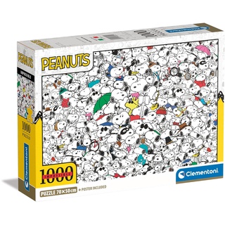 Clementoni 39804 Impossible Peanuts-Puzzle 1000 Teile Für Erwachsene Und Kinder 14 Jahren, Geschicklichkeitsspiel Für Die Ganze Familie, Mehrfarbig