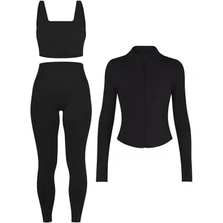 Circle Five Scrunch Shape Trainings-Set Sportjacke Schwarz M