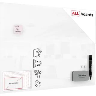 ALLboards Glasboard 120 x 90 cm Perlweiß