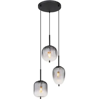 GLOBO 3-flg. 120 cm mattschwarz Glas Metall