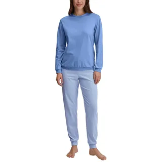 CALIDA Graphic Nights Pyjama Damen | langer Schlafanzug, weiche Single-Jersey-Qualität und komfortable Passform - 40-42