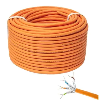 PremiumX 100m CAT 7 Netzwerkkabel Simplex LAN Kabel Ethernet Datenkabel