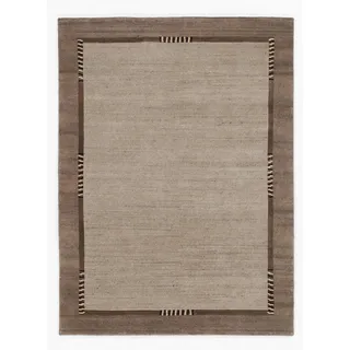 Orientteppich OCI DIE TEPPICHMARKE "Jowea Emotion" Teppiche Gr. B/L: 70 cm x 140 cm, 9 mm, 1 St., grau (hellgrau) Nepal-Teppiche reine Wolle, handgeknüpft, Wohnzimmer