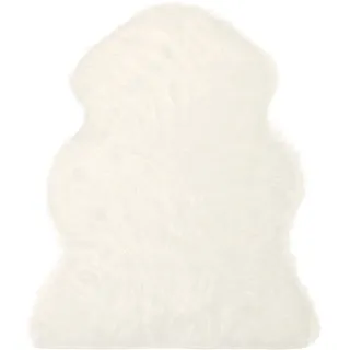 CelinaTex Furry Läufer 60 x 90 cm weiß Hochflor Bettvorleger Schaffell-Imitat Kunstfell Flurteppich Teppichläufer