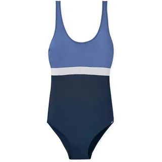 SCHIESSER Badeanzug Ocean Swim Blau/Weiß 44 Cup D/E