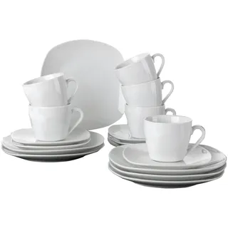 Home4You Kaffeeservice 18-tlg. eckig unifarben