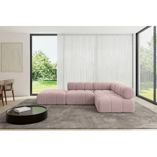 altdecor Ecksofa modulares Sofa Favio-L1 - 285x190x70 cm Rosa Cord