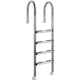 Interline Edelstahl Pool Leiter Einbauleiter 4-Stufen 120 cm für Stahlwand Becken (MTH, Future, usw.), V4A