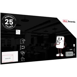 ALLboards Glas-Magnettafel 200 x 100 cm Schwarz