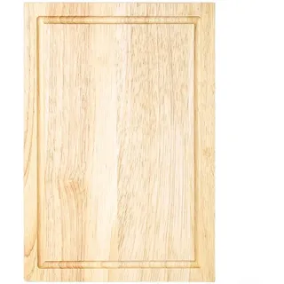 Schneidebrett für die Küche, Gummi, Holz, doppelte Verwendung, Oberfläche mit tiefer Rille für sichere Zubereitung von Lebensmitteln, 30 x 20,5 cm