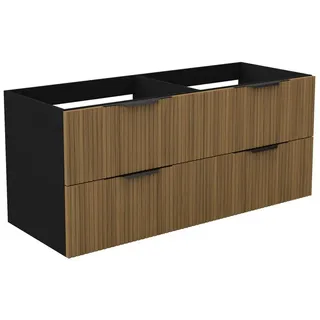 Aica Sanitär Waschtisch Waschbeckenunterschrank Unterschrank Badmöbel Badschrank braun|schwarz 120 cm