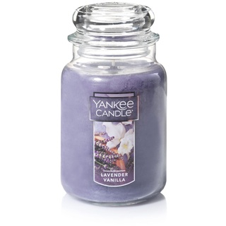 Yankee Candle Lavendel-Vanille Duftkerze im Glas, Faser, Classic Large Jar
