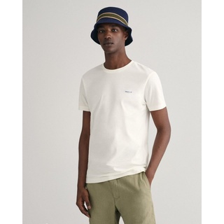 Gant T-Shirt CONTRAST LOGO SS T-SHIRT Kontrastfarbene Markenstickerei weiß