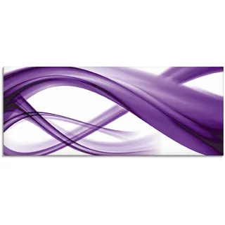 Glasbild ARTLAND "Abstrakte Komposition", lila (farbe bild(er): lila), B:125cm H:50cm, Bilder, in verschiedenen Größen
