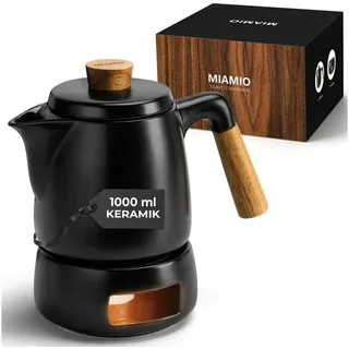 MiaMio Teekanne mit Stövchen Schwarz 1 l