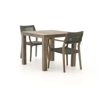 + 10 % Kassenrabatt | ROUGH-L Rope/ROUGH-S 90 cm Gartenmöbel-Set 3-teilig stapelbar