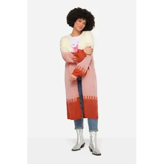 Angel Of Style by Happy Size Long-Strickjacke Farbverlauf Rosa 52