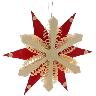 Christbaumschmuck Baumbehang Holzstern Rot mit Spanstern BxHxT=13x13x2cm NEU rot