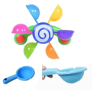 TLHWIN Baby Streuen Wasser Spielen Bad Spielzeug,Regenbogen rotierende Windmühle Schwimmbad Badewanne Spielzeug mit Löffel, Kinder Badezimmer Dusche Spielzeug Mädchen Jungen Geschenk