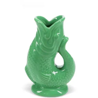 Dekovase Fisch grün Keramik Vase ca. 10,7 x 6,8 x 17,2 cm Blumenvase