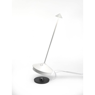 Zafferano Pina Tischlampe - Aufladbare LED Außenlampe - 29 cm - Weiß